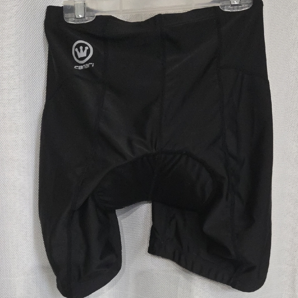 Canari Black Bike Shorts with Green Gel Accents - Picture 3 of 5